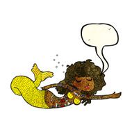 cartoon mermaid covered in tattoos with speech bubble N3