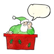 cartoon bored santa claus with speech bubble N3