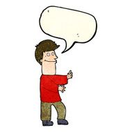 cartoon man gesturing with speech bubble N12