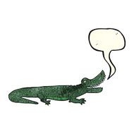 cartoon happy crocodile with speech bubble N3