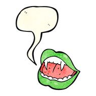 cartoon vampire lips with speech bubble N5