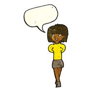 cartoon happy woman with speech bubble N100