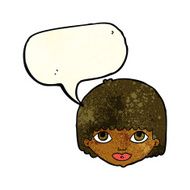 cartoon female face with speech bubble N54