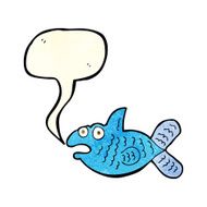 cartoon fish with speech bubble N29