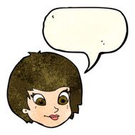 cartoon female face with speech bubble N55