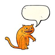 cartoon happy cat with speech bubble N2