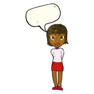 cartoon pretty girl with speech bubble N39