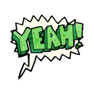 cartoon yeah! shout with speech bubble N2