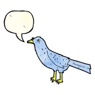 cartoon crow with speech bubble N4