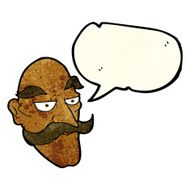 cartoon old man face with speech bubble N3
