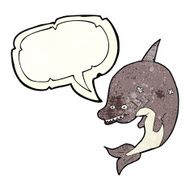 cartoon shark with speech bubble N16