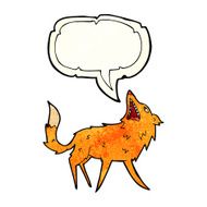 cartoon snapping fox with speech bubble N2