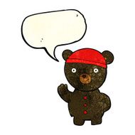 cartoon black bear cub with speech bubble N26