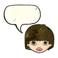 cartoon female face with speech bubble N57