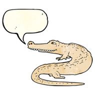 cartoon alligator with speech bubble