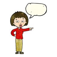 cartoon pointing woman with speech bubble N12