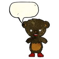 cartoon black bear cub with speech bubble N27