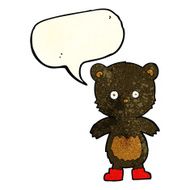 cartoon black bear cub with speech bubble N28