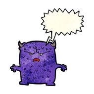 cartoon little alien with speech bubble N4