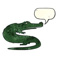 cartoon crocodile with speech bubble N9