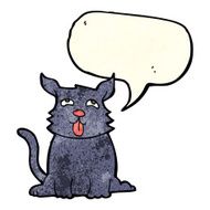 cartoon happy dog with speech bubble N28