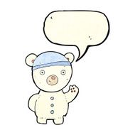 cartoon polar bear cub with speech bubble N27