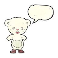 cartoon polar bear cub with speech bubble N28