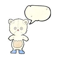 cartoon polar bear cub with speech bubble N29