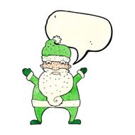 cartoon stressed out santa with speech bubble N4