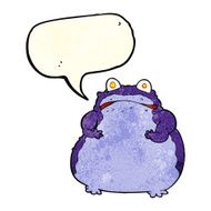 cartoon fat frog with speech bubble N3