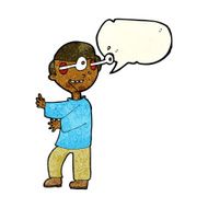 cartoon boy with popping out eyes speech bubble N3