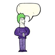 cartoon vampire with speech bubble N50