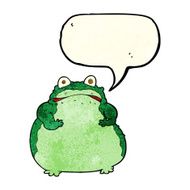 cartoon fat frog with speech bubble N4