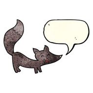 cartoon little wolf cub with speech bubble N4