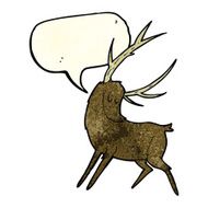 cartoon stag with speech bubble N2