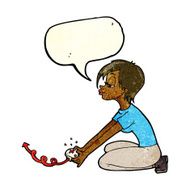 cartoon girl playing computer games with speech bubble N3