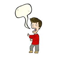 cartoon terrified man with speech bubble N84