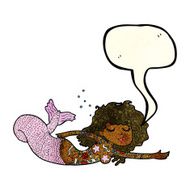 cartoon mermaid with tattoos speech bubble N3