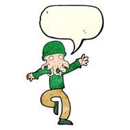 cartoon alien monster man with speech bubble N8
