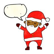 cartoon dancing santa with speech bubble N3