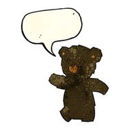 cute cartoon black bear with speech bubble N29