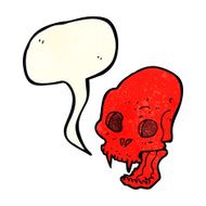 cartoon spooky vampire skull with speech bubble N3