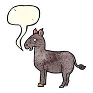 cartoon mule with speech bubble N3