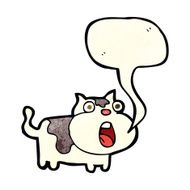 cartoon shocked cat with speech bubble N4