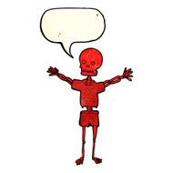 cartoon skeleton in clothes with speech bubble N3