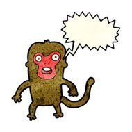 cartoon monkey with speech bubble N12
