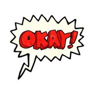 cartoon okay sign with speech bubble N2