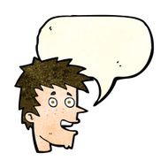 cartoon happy boy face with speech bubble N20