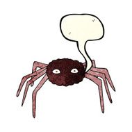cartoon spider with speech bubble N8