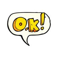 cartoon OK symbol with speech bubble N2